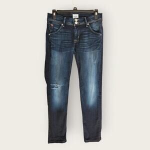 Hudson Jeans Women's Skinny Dark Blue Distressed Denim